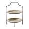 Gray Metal Farmhouse Tiered Server, 20" x 16" x 15"